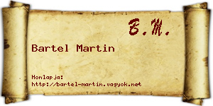 Bartel Martin névjegykártya